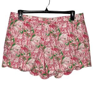 Lilly Pulitzer The Buttercup‎ Short Size 12 Pink Green Scalloped Hem